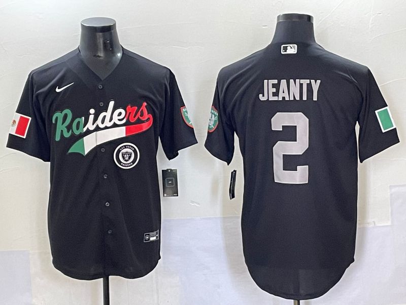 Men 2025 Oakland Raiders #2 Jeanty Black Joint Name Nike Limited NFL Jersey style 7038->->NFL Jersey